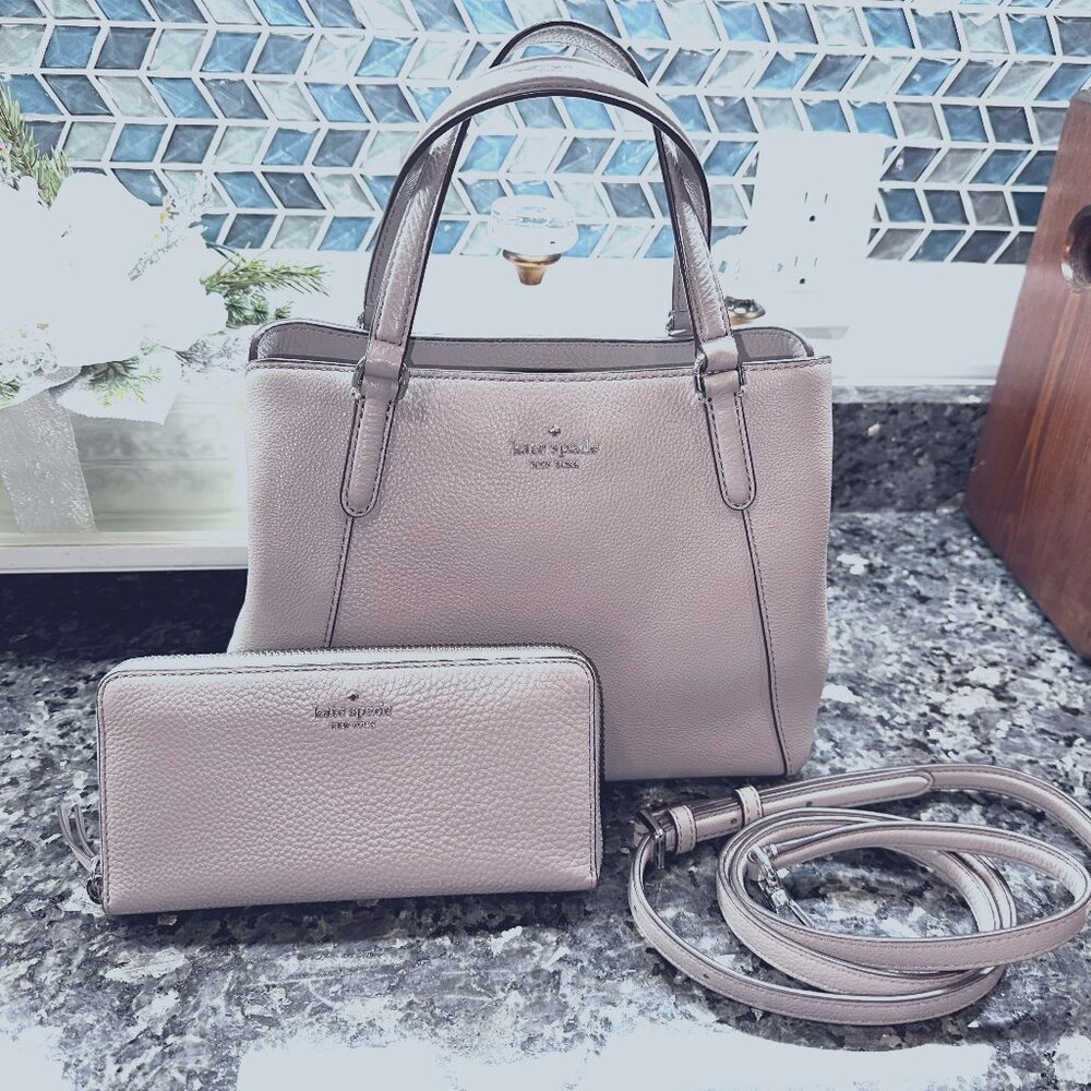 Kate Spade Jackson Medium Triple Compartment Leather Satchel & Matching Wallet